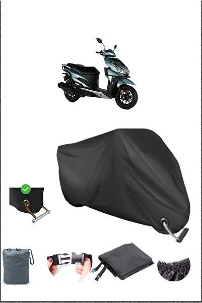 Breen Siyah Rks Vrs125 Dayanıklı Kilit Uyumlu Su Geçirmez Motosiklet Brandası