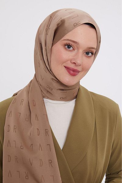 Levidor Milk Coffee Lvd Printed Jacquard Shawl