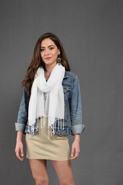 Dosimira Eșarfă de vopsea albă simplă