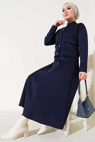 VOLT CLOTHİNG Női fémgombos szoknya búvárruha dupla szett