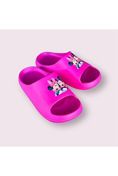 AkınalBella Female Child Pink Minimouse Printed Light Sole Beach Daily Slide Slippers