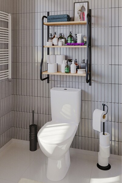 Morpanya Elony Klozet Üstü Düzenleyici Raf Banyo Düzenleyici Raf Klozet Üstü Raf Banyo Raf Dolap
