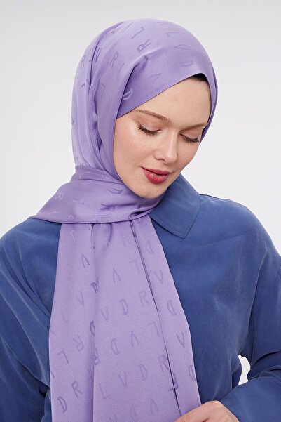 Levidor Lila LVD Baskılı Jakarlı Şal