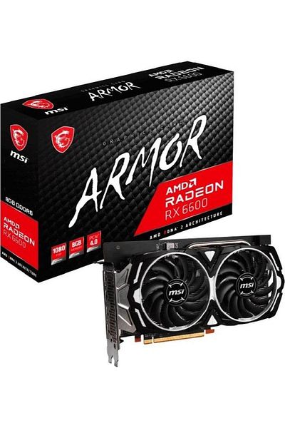 MSI Radeon Rx6600 Armor 8g 8gb Gddr6 128bit AMD Graphics Card