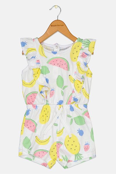 Cool Club Toddlers Girl Allover Print Bodysuit, White