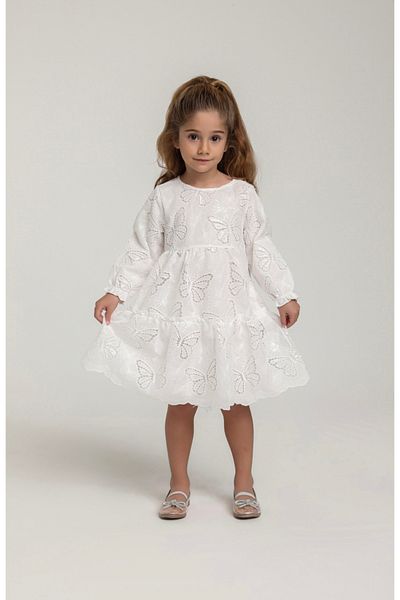 Escabel Female Child Track Detailed Lining Long-Sleeved Summer Dress