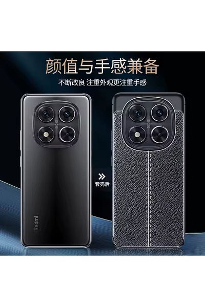 m.tk moveteck حافظة هاتف Xiaomi Redmi Note 14 Pro 4G مع حماية للكاميرا، غطاء حماية من الجلد بنمط خياطة