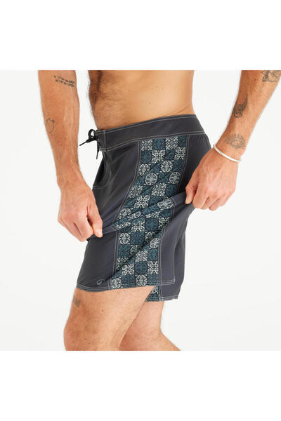 Decathlon Erkek Uzun 19" Deniz Şortu/ Boardshort - Siyah - 500 ARCH TAOW