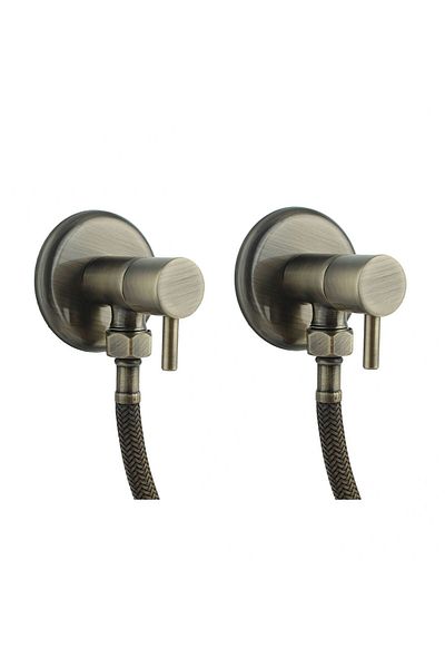FKN Brass Antique Bidet Tap - Double Rod Head and Spiral