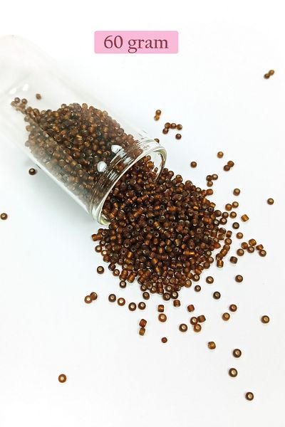 STUMBANNG Cast glass sand beads (11/0) 2 mm - 60 grams - very dark orange - bnc064