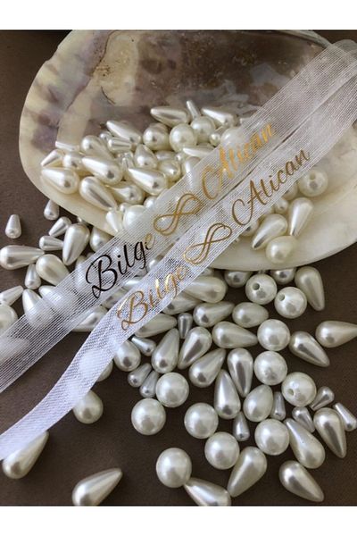 İsabella Accessories Custom Your Name - 1.5cm Wide Stylish Linen Engagement Ribbon - 1 Meter Long