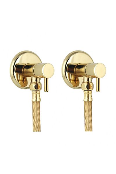 FKN Double Rod Head Brass Spiral Gold Bidet Faucet (2 Faucets 2 Spiral)