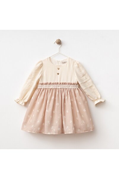 Genel Markalar Melisa Müslin Bej Bebek Elbise