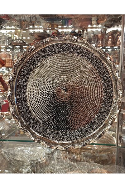 Bakır Center Bakır Tepsi & Bakır Sunum Tepsisi 38 CM Bakır Osmanlı El İşlemel...