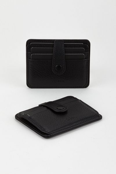 Fossil Boxed Genuine Leather Black Hand Portfolio Card Holder Wallet
