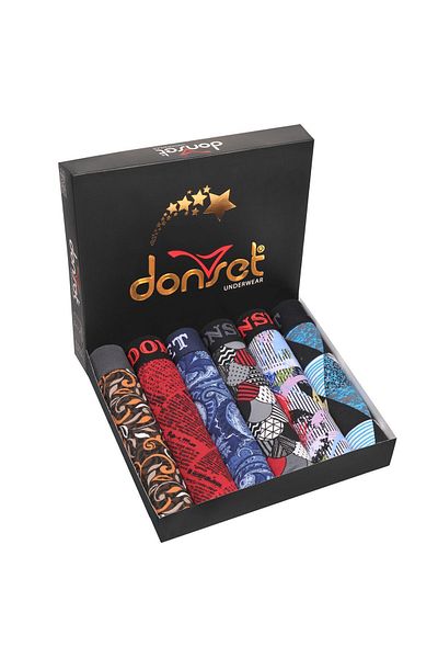 donset Ανδρικά μπόξερ με σχέδια - Πακέτο 6 σε ειδικό κουτί