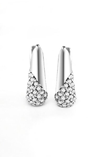 jelux silver Gümüş 925 Ayar Damla Zirkon Taşlı Küpe