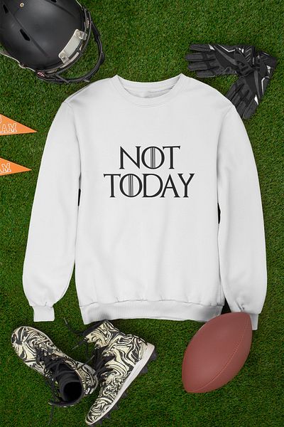 qoeuyl boutique Όχι σήμερα Arya Game Of Thrones Εκτυπωμένο διασκεδαστικό Unisex φούτερ με λαιμόκοψη