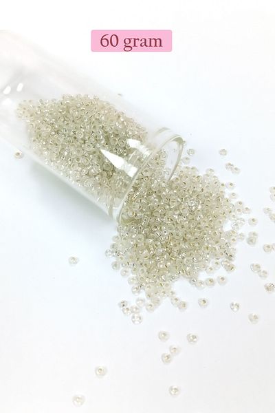 STUMBANNG Bulk glass sand beads (11/0) 2 mm - 60 grams - transparent - bnc069