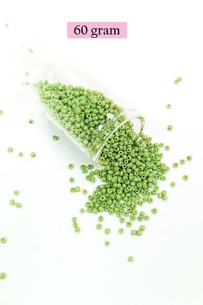 STUMBANNG Bulk glass sand beads (11/0) 2 mm - 60 grams - light green - bnc038