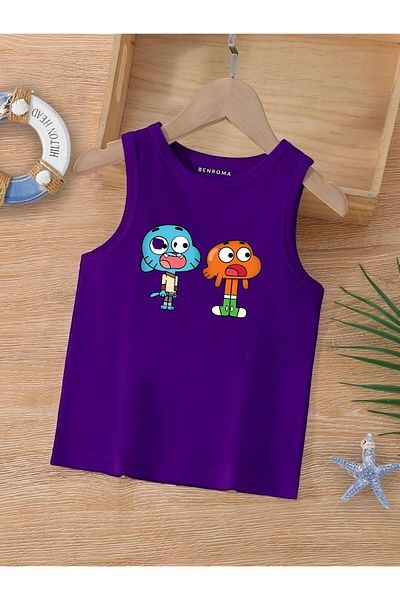 BENROMA 1 tricou este un cadou pentru achiziții de 6 și mai sus în coș - Tricou fără mâneci pentru copii cu imprimeu cu personaje de desene animate