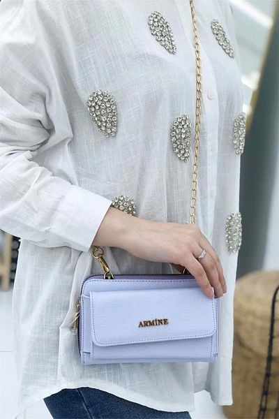 Armine Ice Blue 324 Model Women's Shoulder Bag - Crossbody Bag