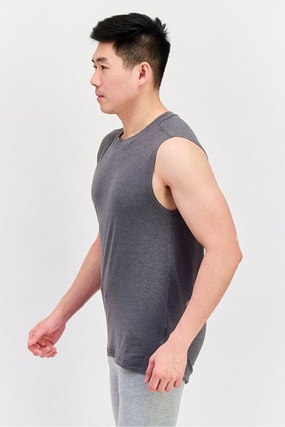Legend Men Sportswear Fit Sleeveless Training Vest, Grey