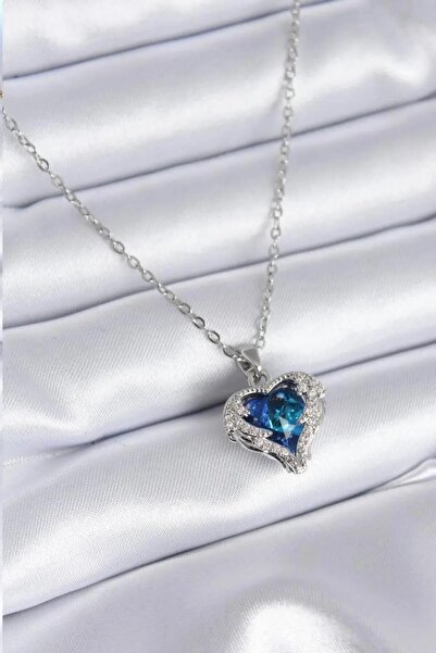 CAXBERN Zircon Heart Steel Necklace