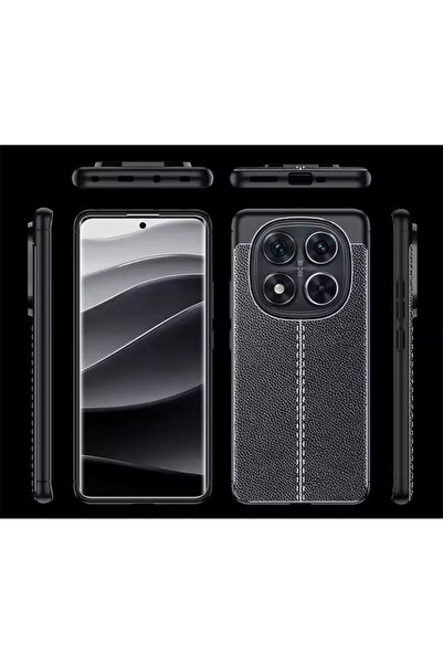 m.tk moveteck Xiaomi Redmi Note 14 Pro 4g Kılıf Kamera Korumalı Deri Görünümlü Dikiş Desenli Koruyucu Niss Kapak