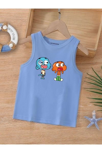 BENROMA 1 tricou este un cadou pentru achiziții de 6 și mai sus în coș - Tricou fără mâneci pentru copii cu imprimeu cu personaje de desene animate