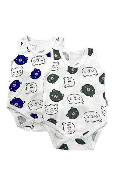 Esterella 2 Pieces Sleeveless Combed Cotton Bodysuit for Baby Boy - Sling Sna...