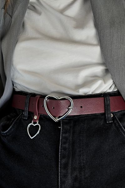 keisy Amour Silver Heart Buckle Belt
