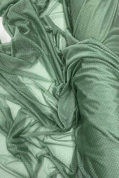 VB QUALITY Mint Green Glitter Raindrop Evening Dress - Tulle Fabric with Shawl 75