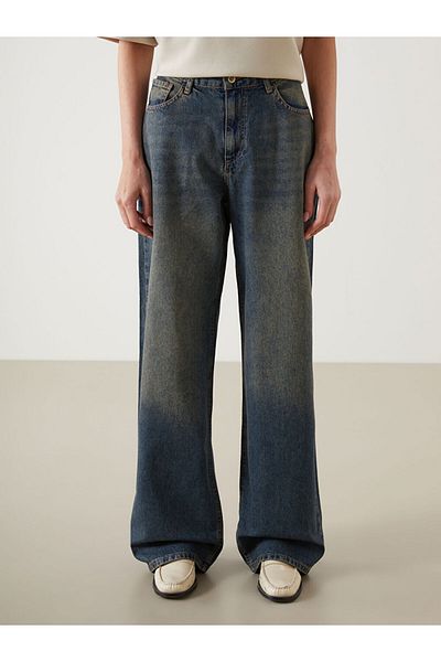 LC Waikiki Pantaloni largi de damă din denim - S5LK71Z8