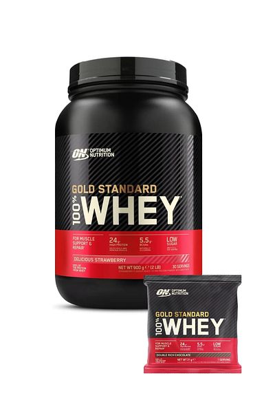 Optimum Nutrition 100% Whey Gold Standard Flavored Strawberry Protein Powder 899g 29 Serve