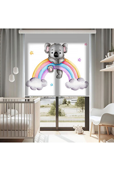 AD Home Κουρτίνες με στάμπα ουράνιου τόξου και χαριτωμένου κοάλα - Αντηλιακό ...
