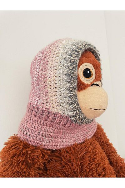 The Cloudish Shop Baby Kids Hand Knitted Knitted Neck Collar Beanie Balaklava Pink Gray Mixed Color