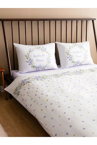 LC Waikiki Lcw Home Lilac Floral Printed Double Duvet Cover Set