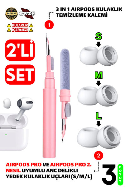 EWEC Pro ve Pro 2.Nesil Uyumlu Anc Delikli Silikon Kulaklık Uçlar (S,M,L) ve ...