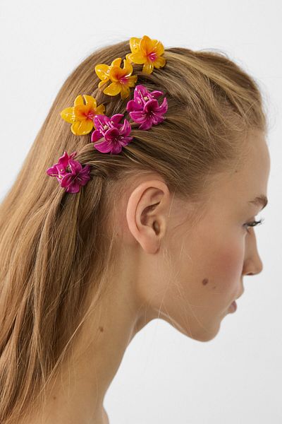 Stradivarius Set of 6 mini flower hair clips