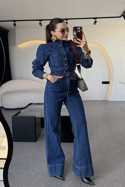Tulipabutik Salopetă din denim cu curea