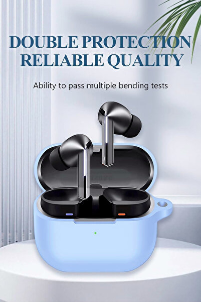 EWEC Samsung Galaxy Buds3, Buds3 Pro, Buds3 FE Uyumlu Silikon Kılıf, Kulaklık İpi, Temizleme Kalemi Seti