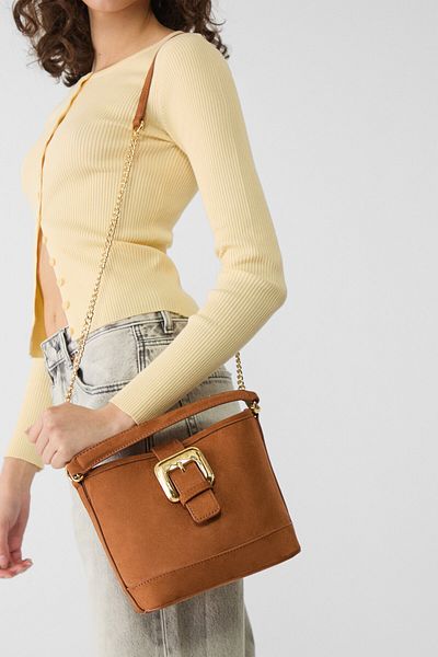 Stradivarius Mini bucket bag with a buckle
