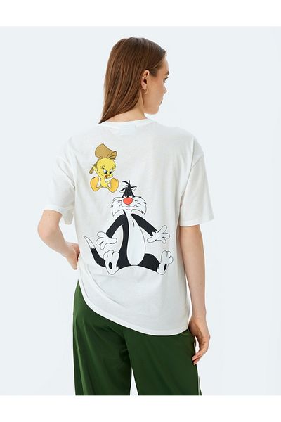 Koton Looney Tunes licencované Tweety potištěné oversize bavlněné tričko
