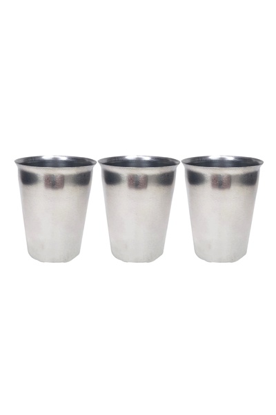 Royaleks 3 Pieces Stainless Steel Chrome Cup 9 X 7.5 X 5.5cm