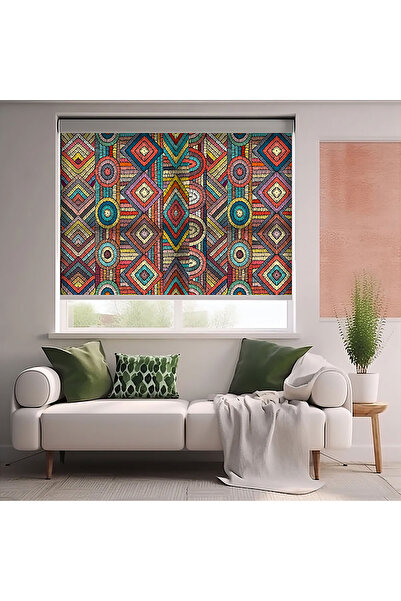 AD Home Osmanlı Tarzı Baskılı Stor Perde - Güneşlik - Salon Perde, Mutfak Per...