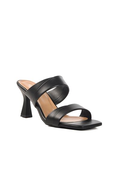 AYAKMOD Black Women's Heeled Slippers 576006   Z