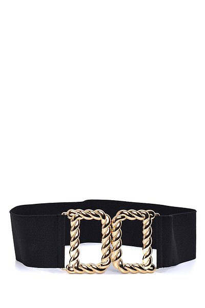Paçuli Moda Women's Elastic Belt with D Snap