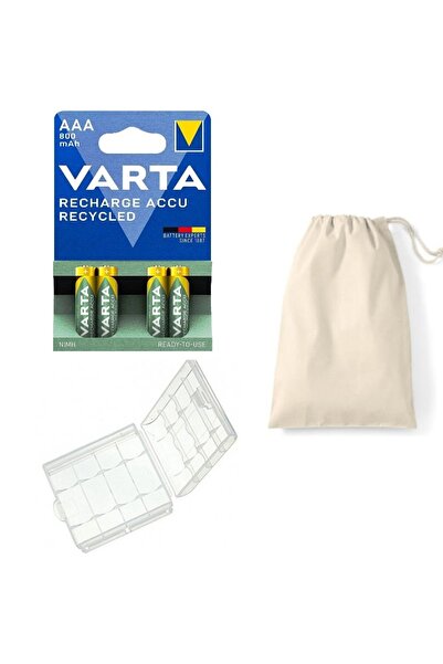 Varta 4 Adet Ready To Use 800mah Ni-mh Aaa Şarjlı Ince Pil Pil Saklama Kutusu...