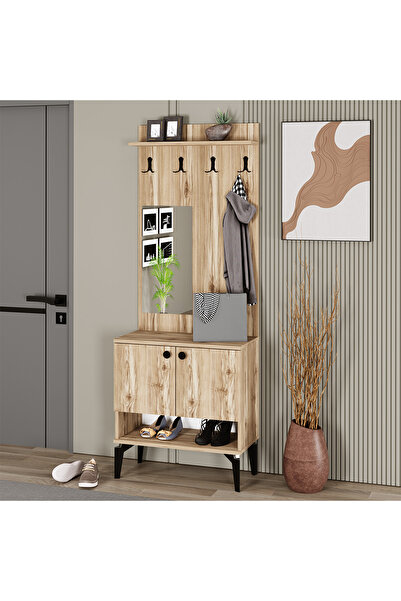 Kalender Dekor Eslem Aynalı Portmanto Vestiyer Ayakkabılık